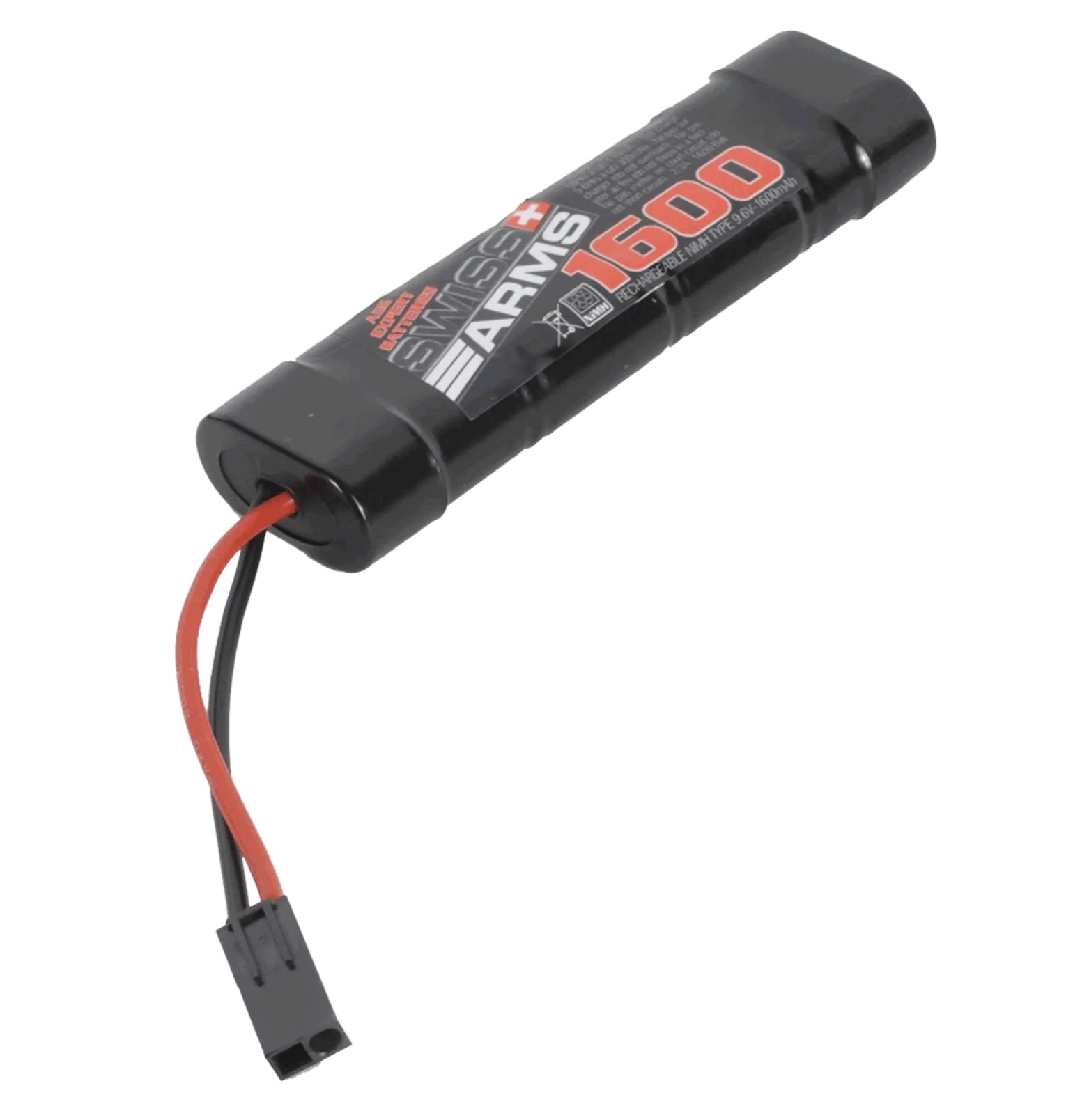 Batterie airsoft Swiss Arms Ni-MH 9,6 V 1600 mAh connecteur mini Tamiya