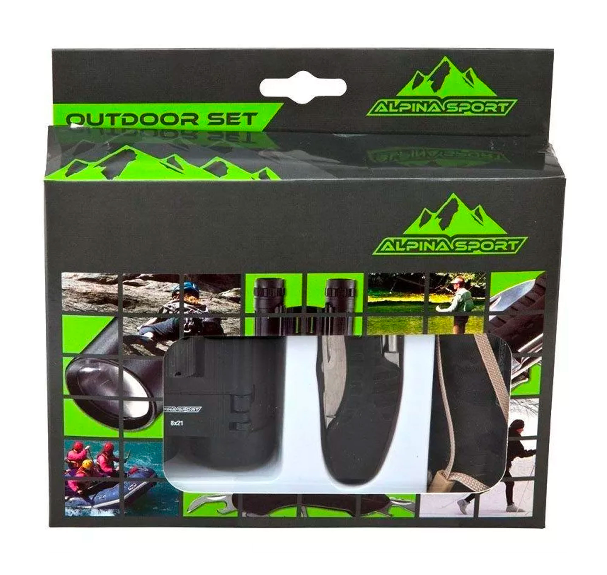 Kit Alpina Sport 3 en 1 : jumelles 8x21, lampe LED, couteau multifonction 4