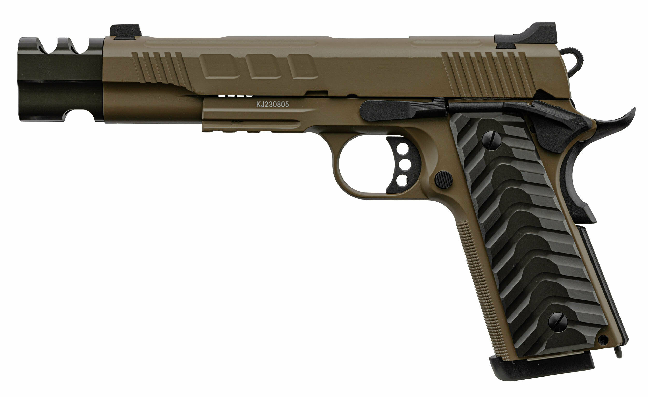 Pack pistolet airsoft KJ Works KP-16 gaz blowback 6 mm 1 joule métal FDE 3