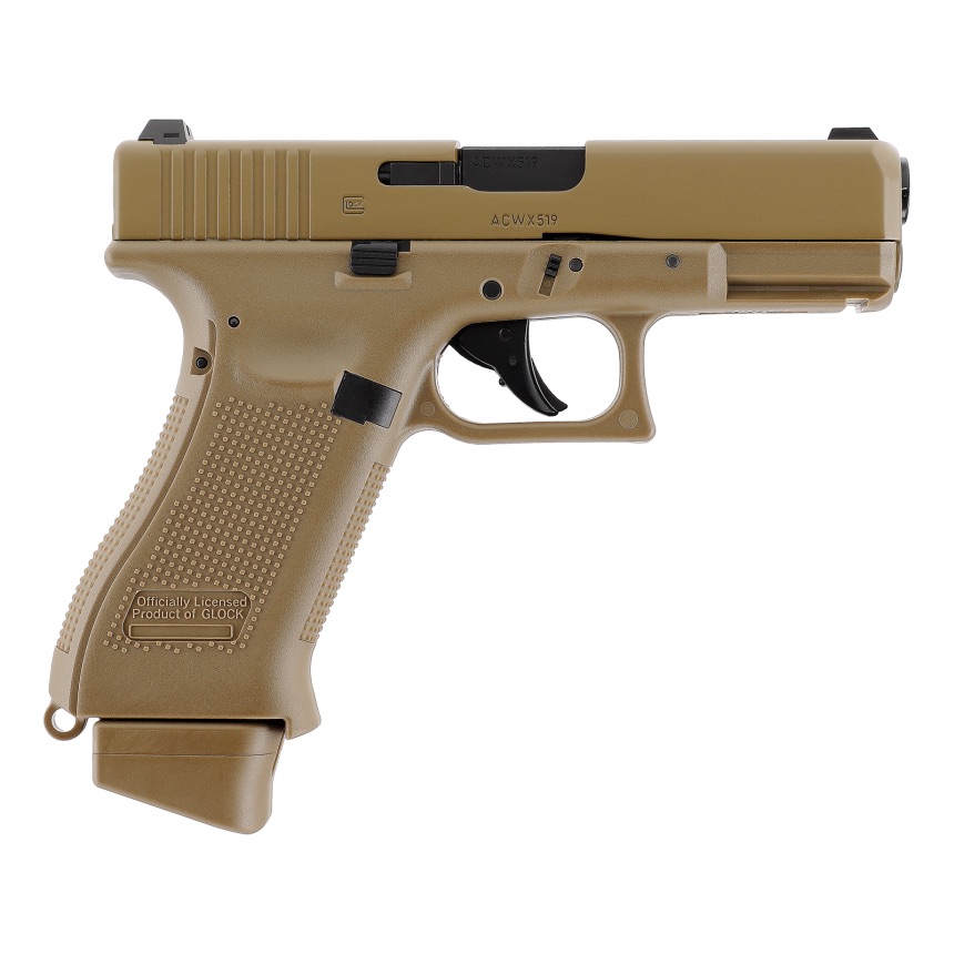 Pack pistolet airsoft Glock 19X coyote CO2 6 mm 1,6 joule 14 coups 2