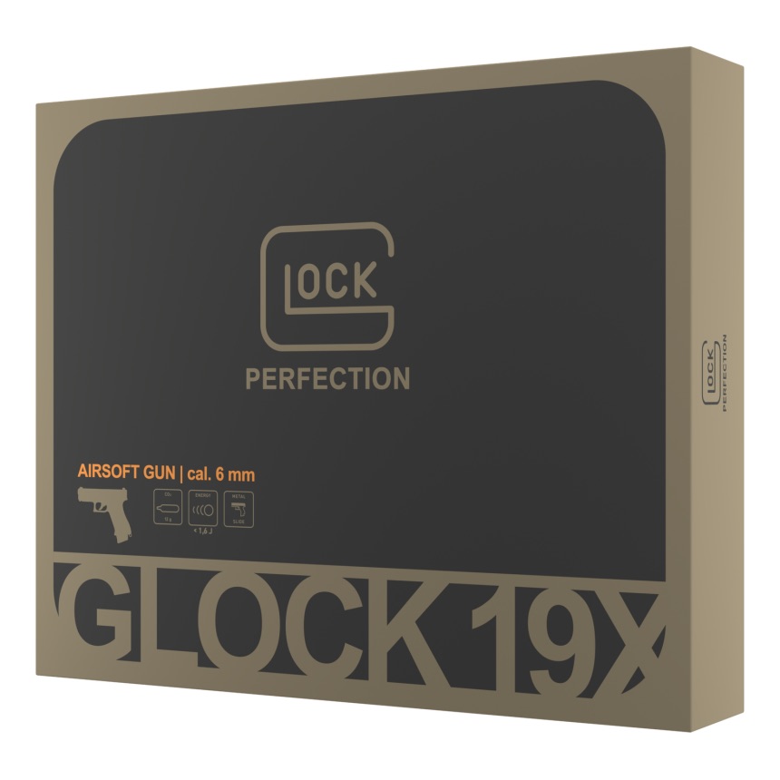 Pack pistolet airsoft Glock 19X coyote CO2 6 mm 1,6 joule 14 coups 4