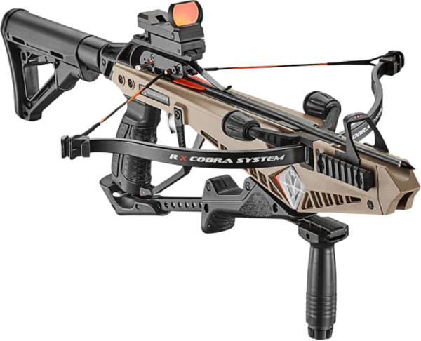 Arbalète EK Archery Cobra RX Deluxe tan 130 lbs 270 fps + viseur et crosse