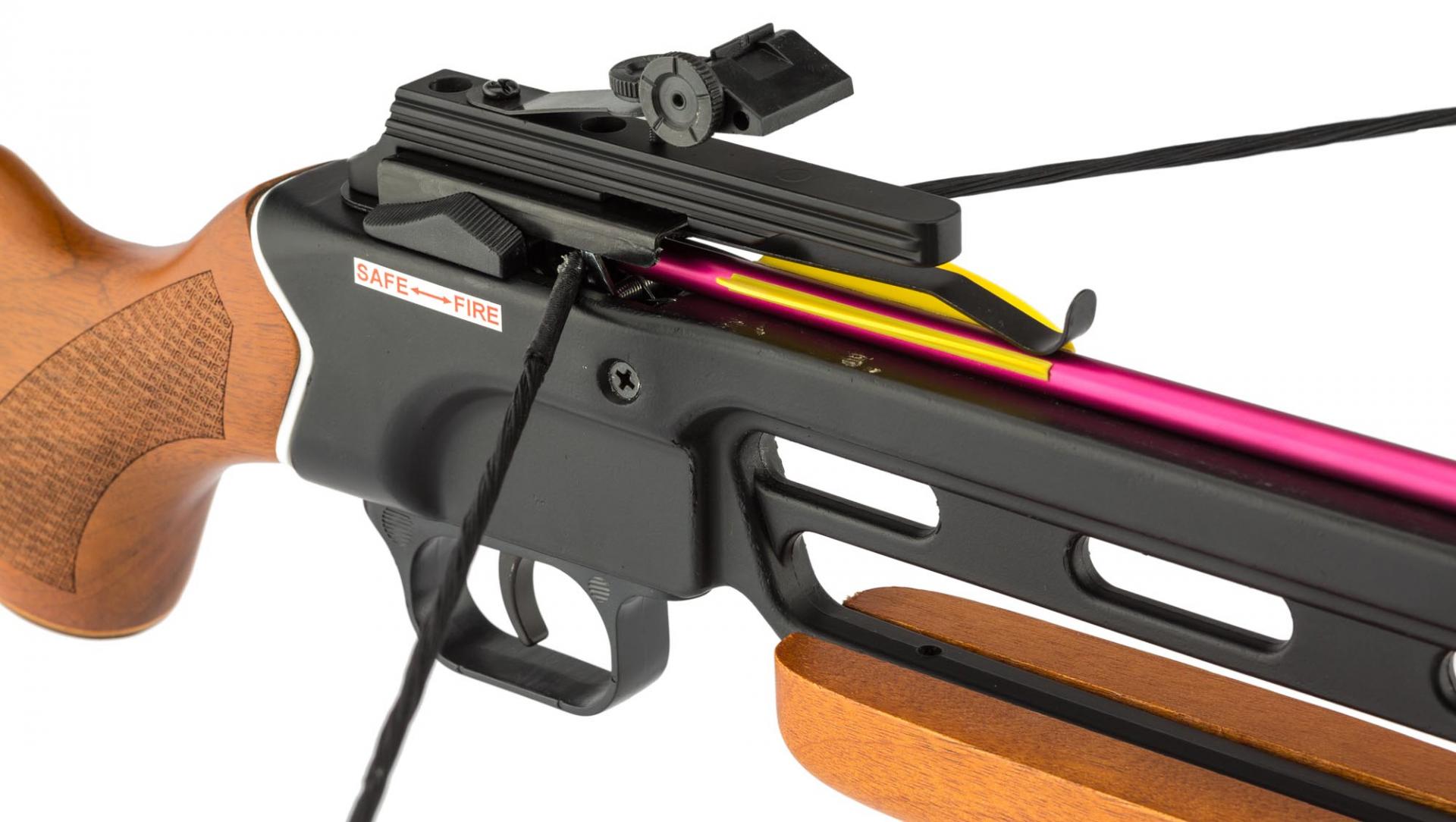 Arbalète recurve Man Kung 150 lbs 210 fps crosse bois + 2 flèches 3