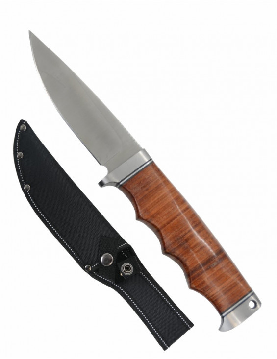 Couteau à lame fixe 20 cm, lame inox 9 cm, manche alu, étui nylon 3