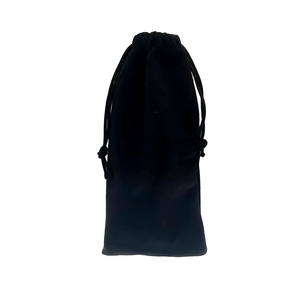 Pochette en velours noir pour couteau, 12 x 5 cm, cordon de serrage 2
