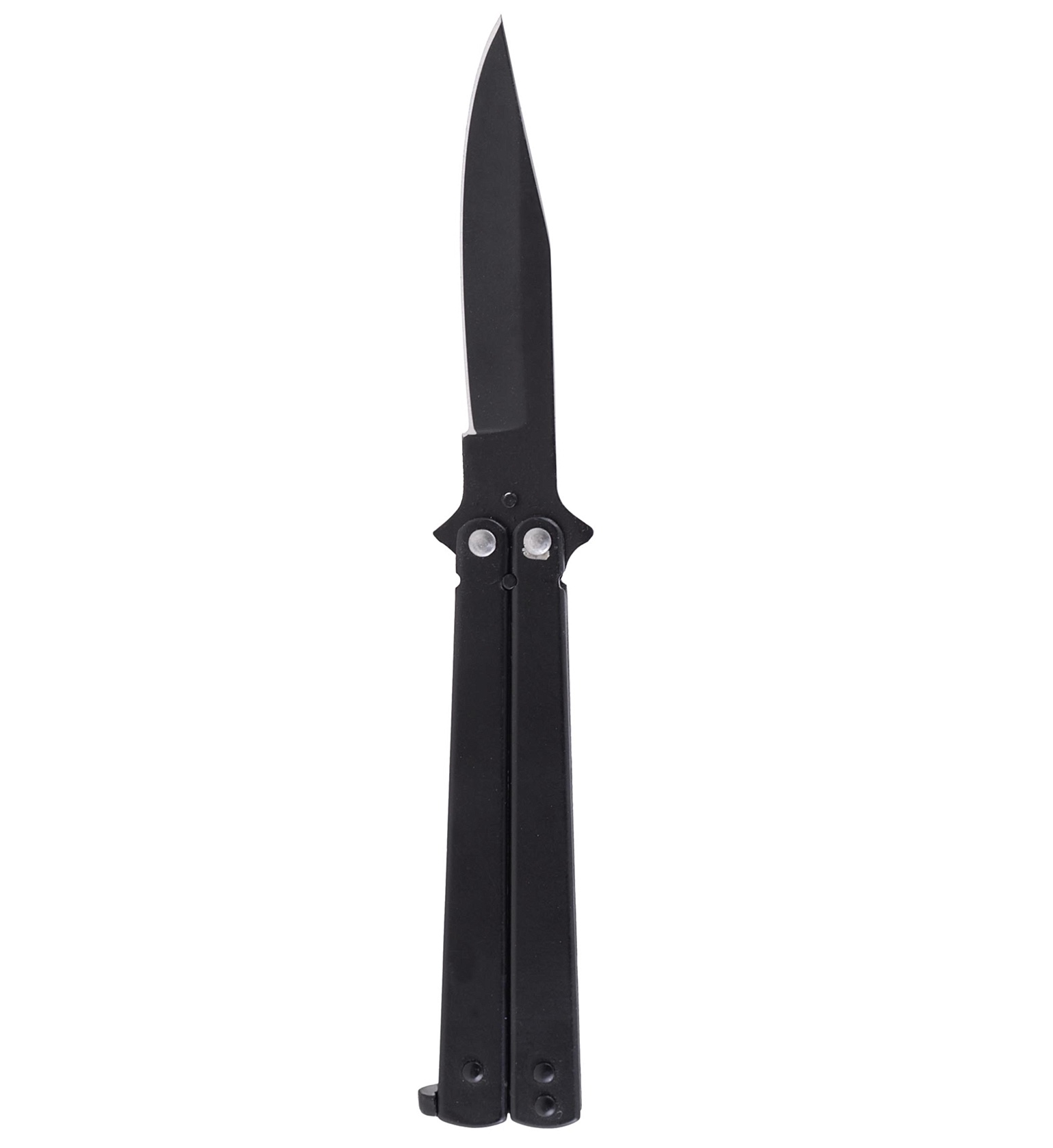 Couteau papillon noir tout acier, lame 9,5 cm, 22 cm ouvert 3