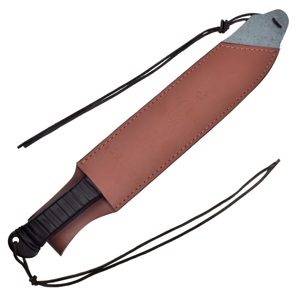 Couteau machette Rambo IV, lame acier 440 noire 29 cm, étui cuir 3