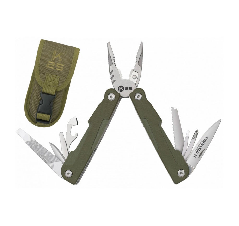 Pince multifonctions K25 Commando VI verte 18 cm acier inoxydable
