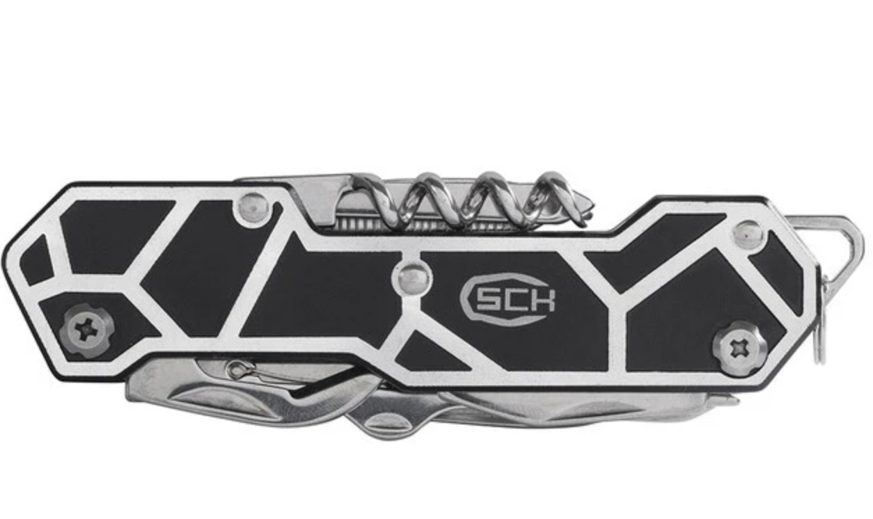 Couteau multifonctions SCK gris métallisé, lame 5,5 cm, 10 cm replié 2