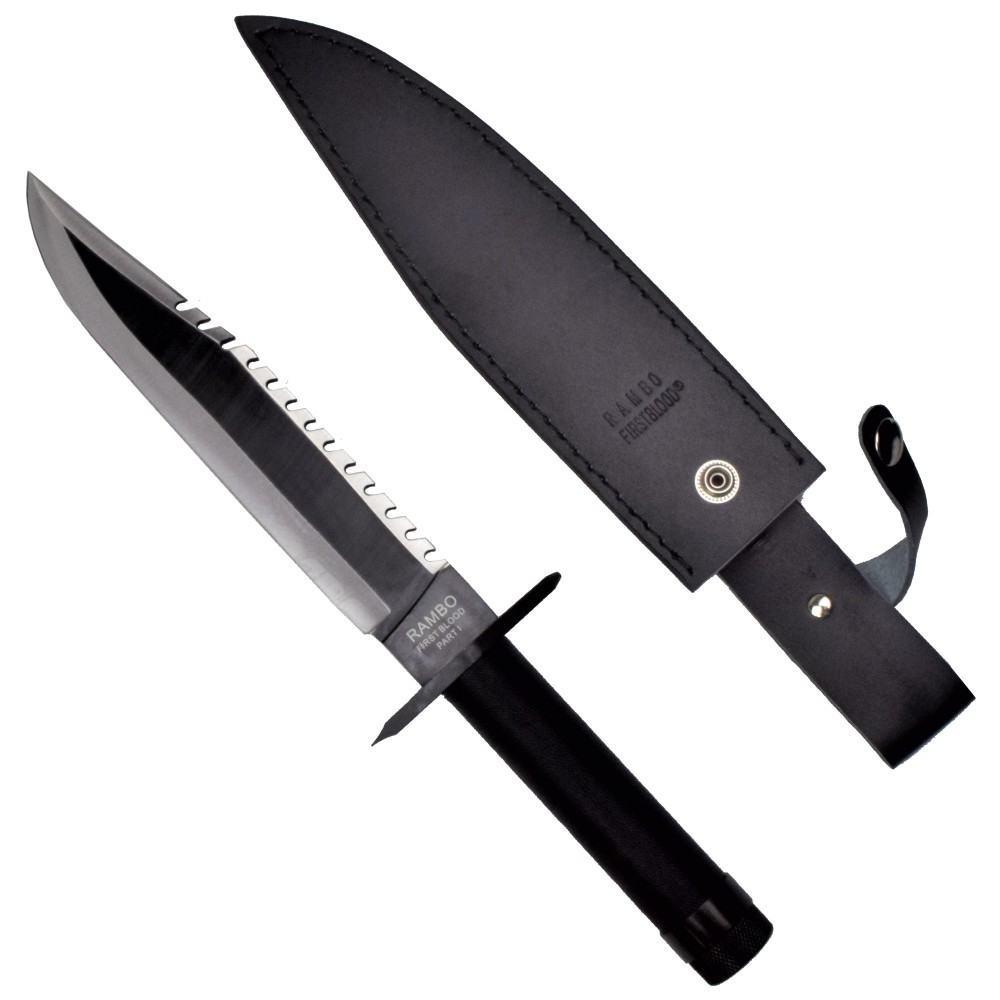 Couteau de survie Rambo I, lame acier 420 22,5 cm, kit et étui cuir 2