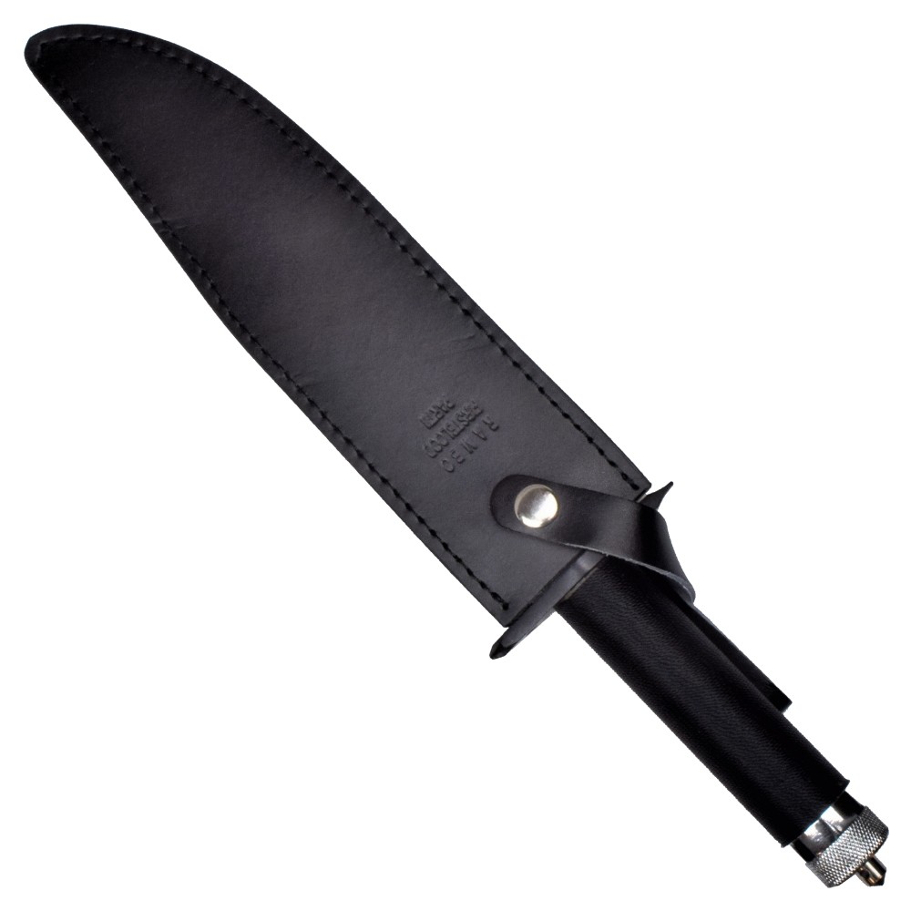 Couteau de survie Rambo II, lame inox dentée 25 cm, kit et étui cuir 3