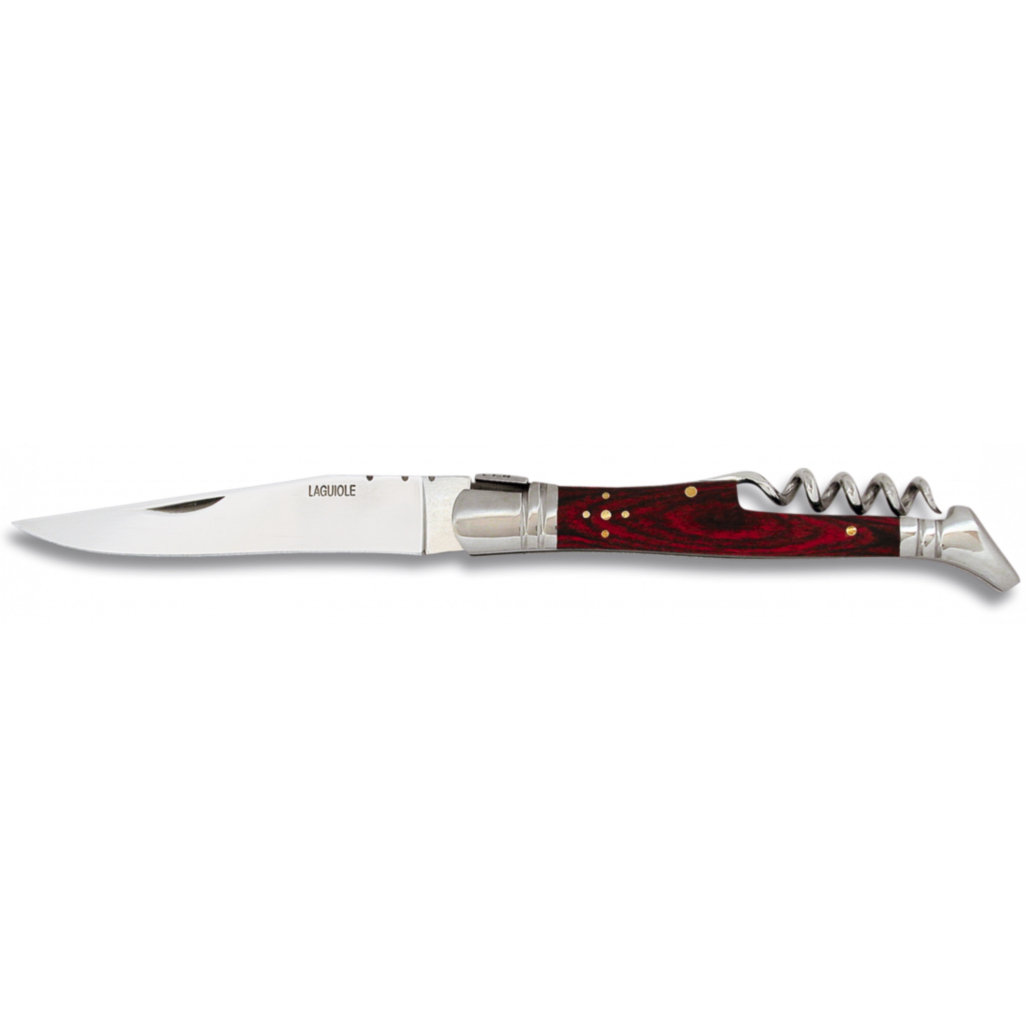 Couteau pliant de type laguiole avec tire-bouchon, lame inox 9 cm