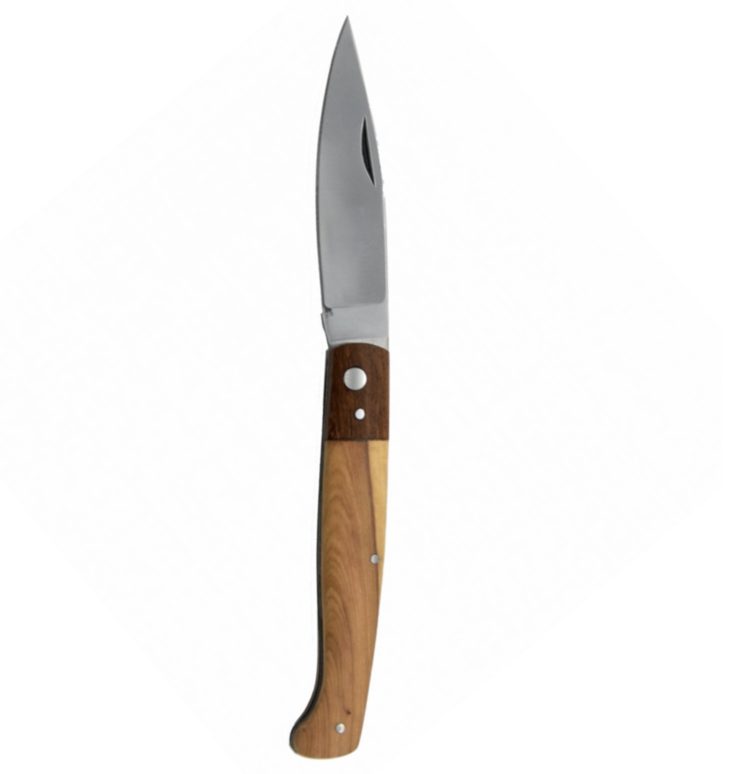 Couteau pliant manche bois bicolore, lame inox 10 cm, 22 cm ouvert 2