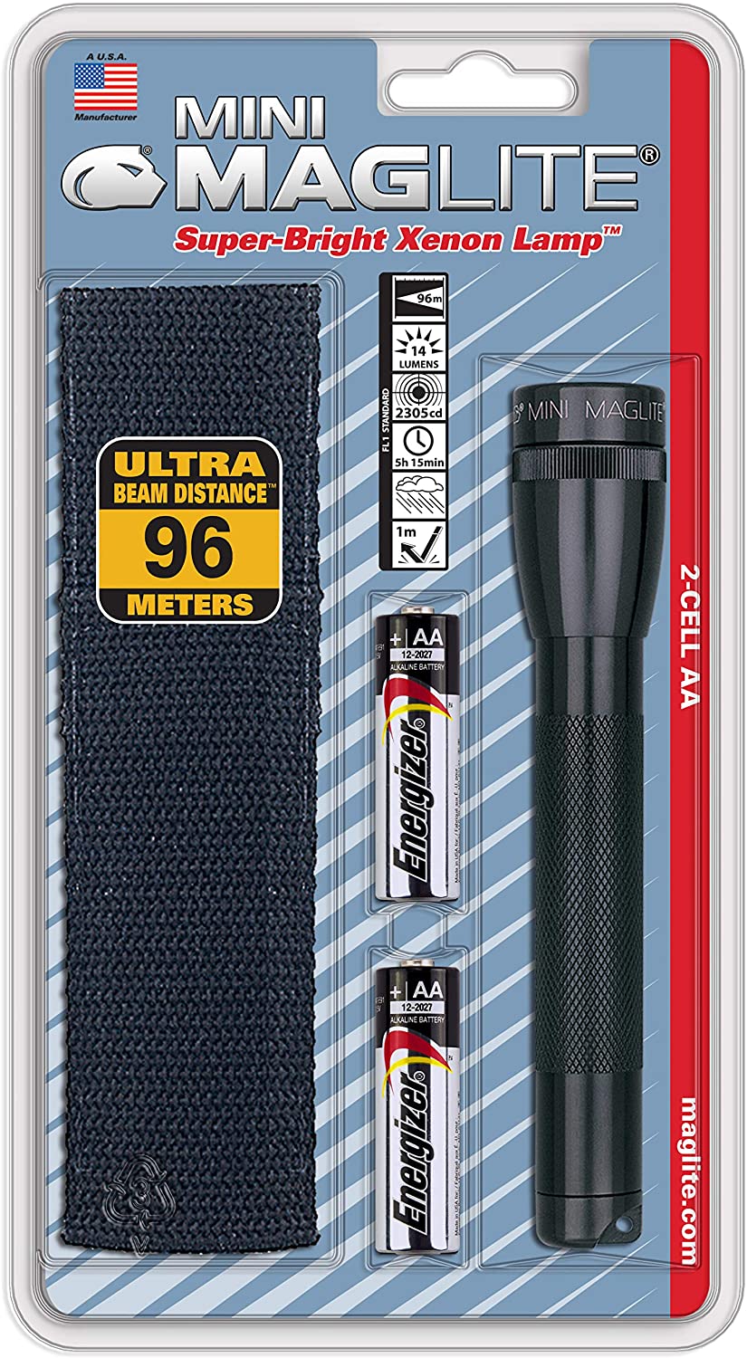 Lampe de poche Mini Maglite xénon 2 piles AA, 14 lumens, portée 96 m 2
