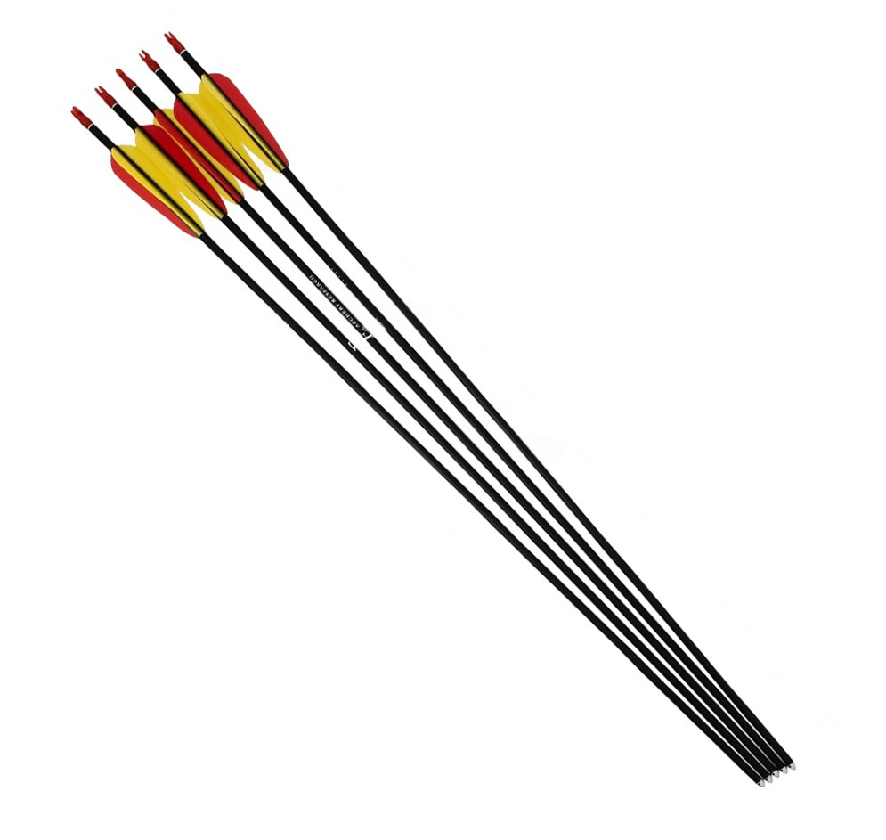 Flèches d’arc en fibre de verre 26 pouces EK Archery, lot de 5