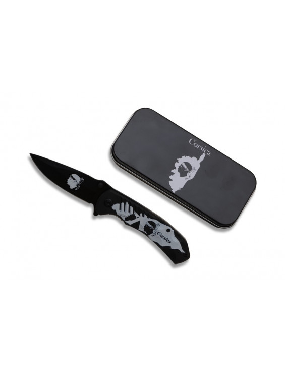 Couteau pliant Corse Corsica, lame 9 cm, liner lock, coffret métal