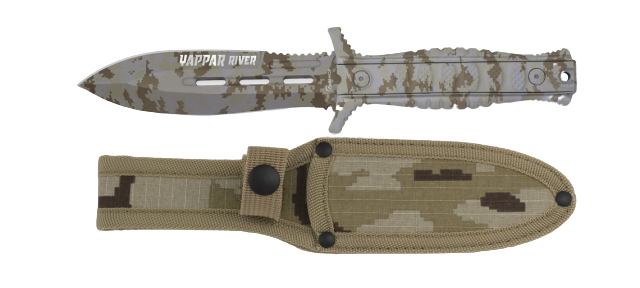 Couteau lame fixe Albainox Wappar River camouflage, lame 12,5 cm