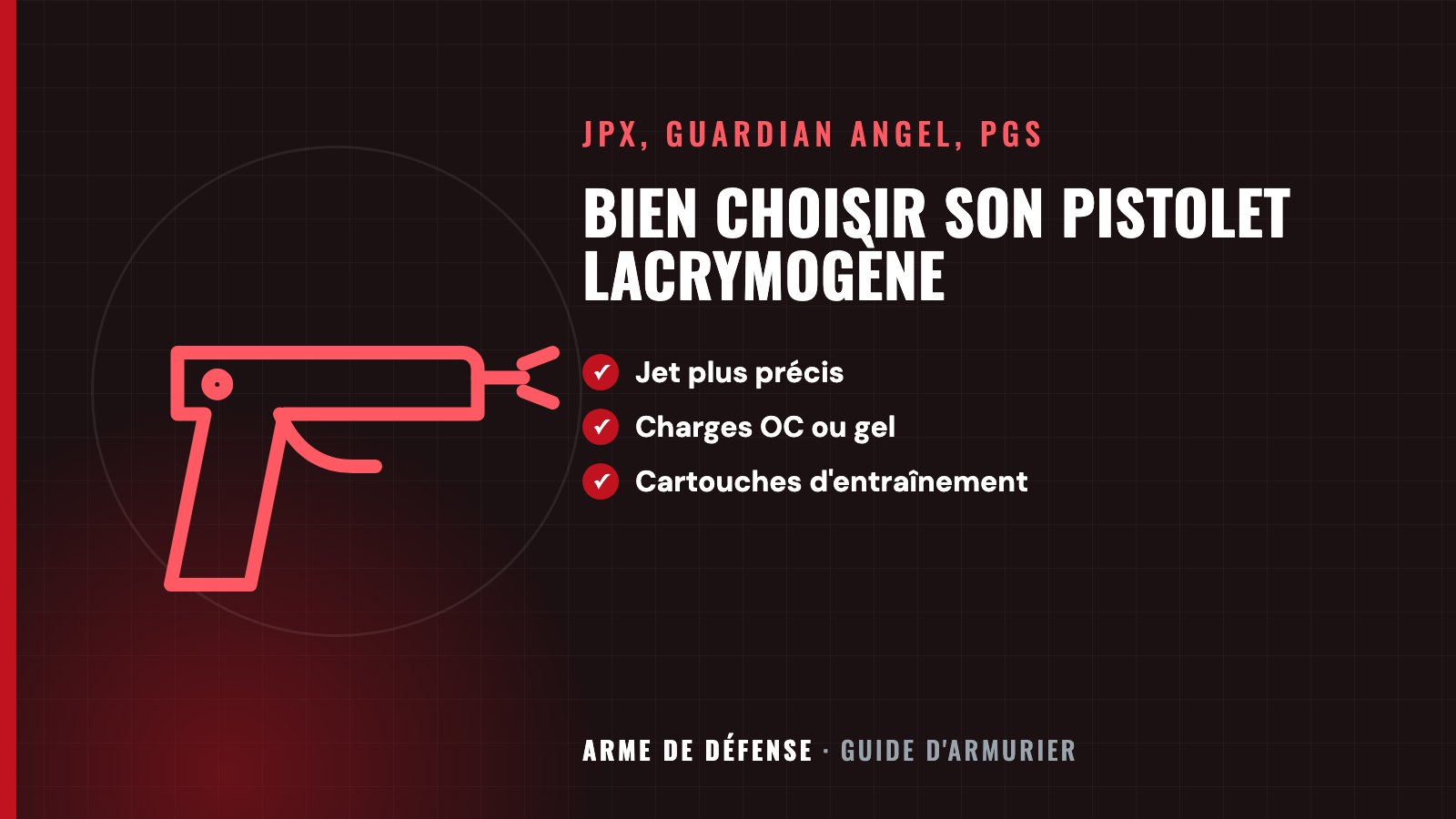 Bien choisir son pistolet lacrymogène : Jet plus précis, Charges OC ou gel, Cartouches d'entraînement