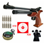 Pack pistolet à plomb CO2 Artemis CP1-M 5,5 mm, capsules, plombs, cibles