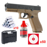 Pistolet CO2 Glock 17 Gen5 Black Coyote 4,5 mm BB 3 joules en pack