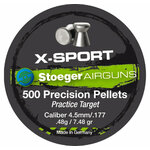 Plombs Stoeger X-Sport 4,5 mm tête plate 0,48 g, boîte de 500