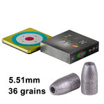 Plombs slug Zan Projectiles HP 5,51 mm 36 grains, boîte de 200