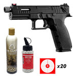 Pack pistolet airsoft KJ Works KP-13 gaz blowback 6 mm 1 joule full auto