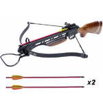 Arbalète recurve Man Kung 150 lbs 210 fps crosse bois + 2 flèches