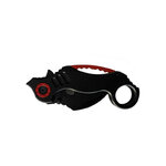 Couteau pliant karambit SCK Red Fire, lame courbe 6 cm, noir et rouge 2