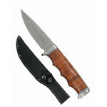 Couteau à lame fixe 20 cm, lame inox 9 cm, manche alu, étui nylon 3