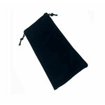 Pochette en velours noir pour couteau, 12 x 5 cm, cordon de serrage