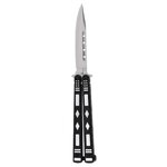 Couteau papillon manche ABS noir décoré, lame inox 10 cm, 23 cm 2