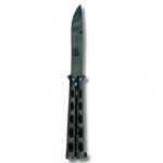 Couteau papillon camouflage, lame acier 440C 9 cm, 21 cm, 110 g 2