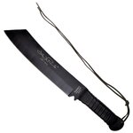 Couteau machette Rambo IV, lame acier 440 noire 29 cm, étui cuir