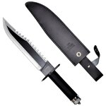 Couteau de survie Rambo II, lame inox dentée 25 cm, kit et étui cuir 2