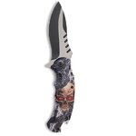 Couteau pliant tête de mort éclair, lame inox 9 cm, ouverture assistée 2