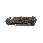 Couteau pliant scorpion à ouverture assistée, lame noire 10 cm, 21 cm 3