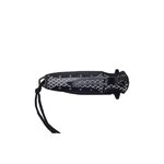 Couteau pliant manche lacé noir et blanc, lame ajourée 9 cm 2