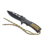 Couteau pliant manche paracorde, lame noire ajourée 9,5 cm 2