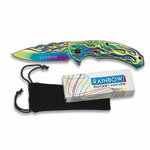 Couteau pliant Rainbow finition arc-en-ciel, lame ajourée 8,8 cm