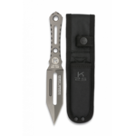 Couteau de lancer K25 monobloc 19,5 cm, lame 9,5 cm, étui nylon