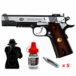 Pack pistolet Colt Special Combat bille acier calibre 4,5 mm