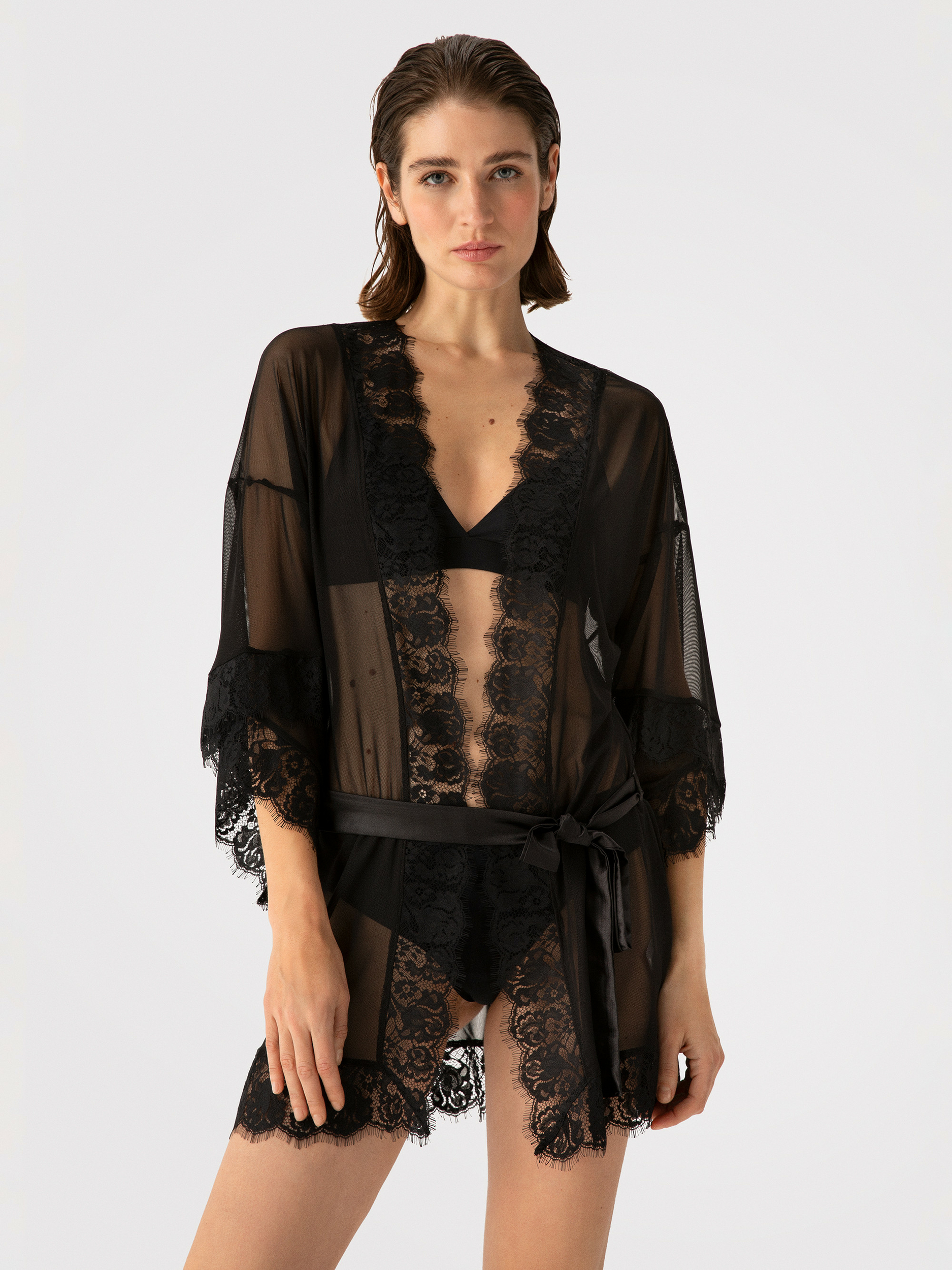 peignoir court en tule