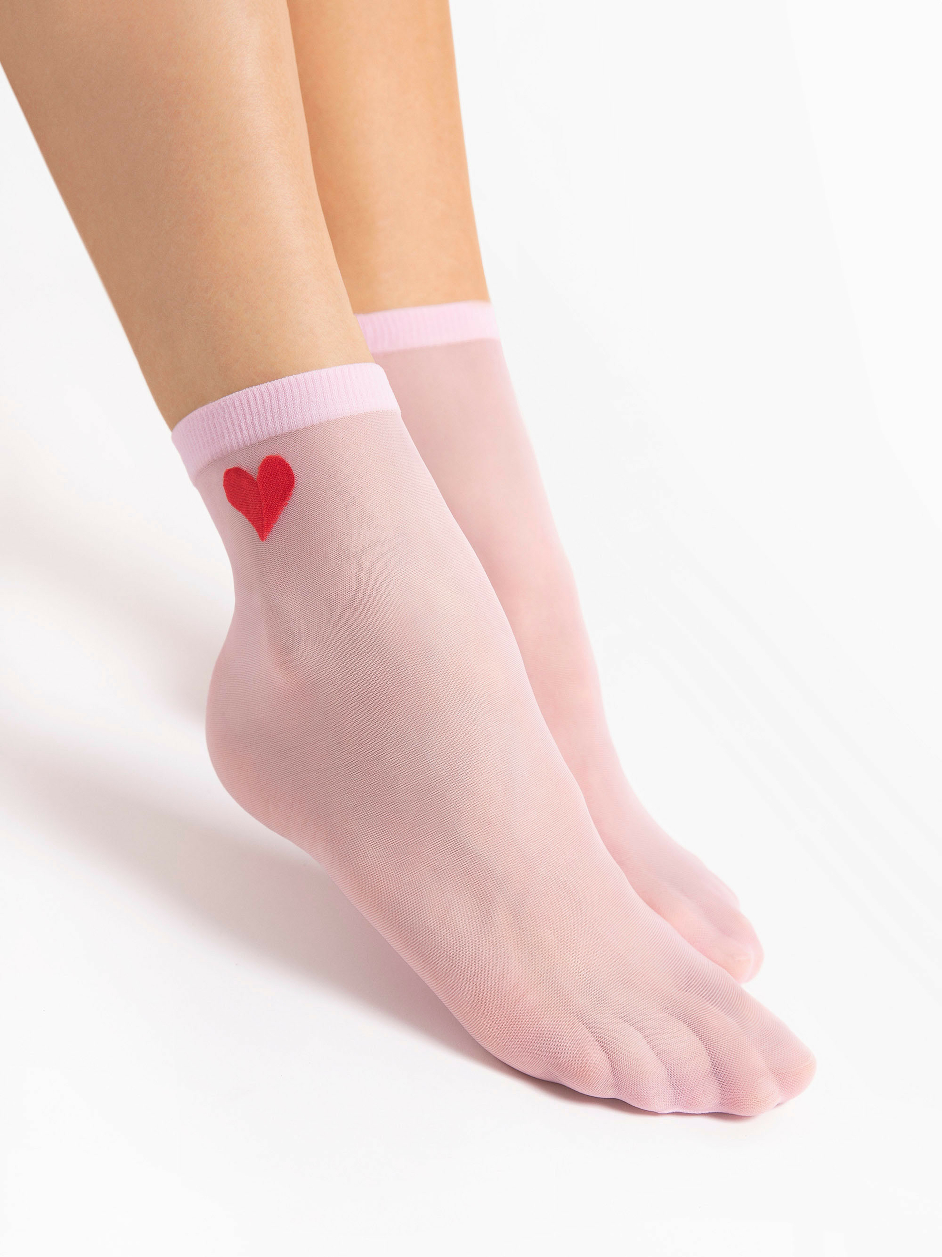 socquette rose avec coeur
