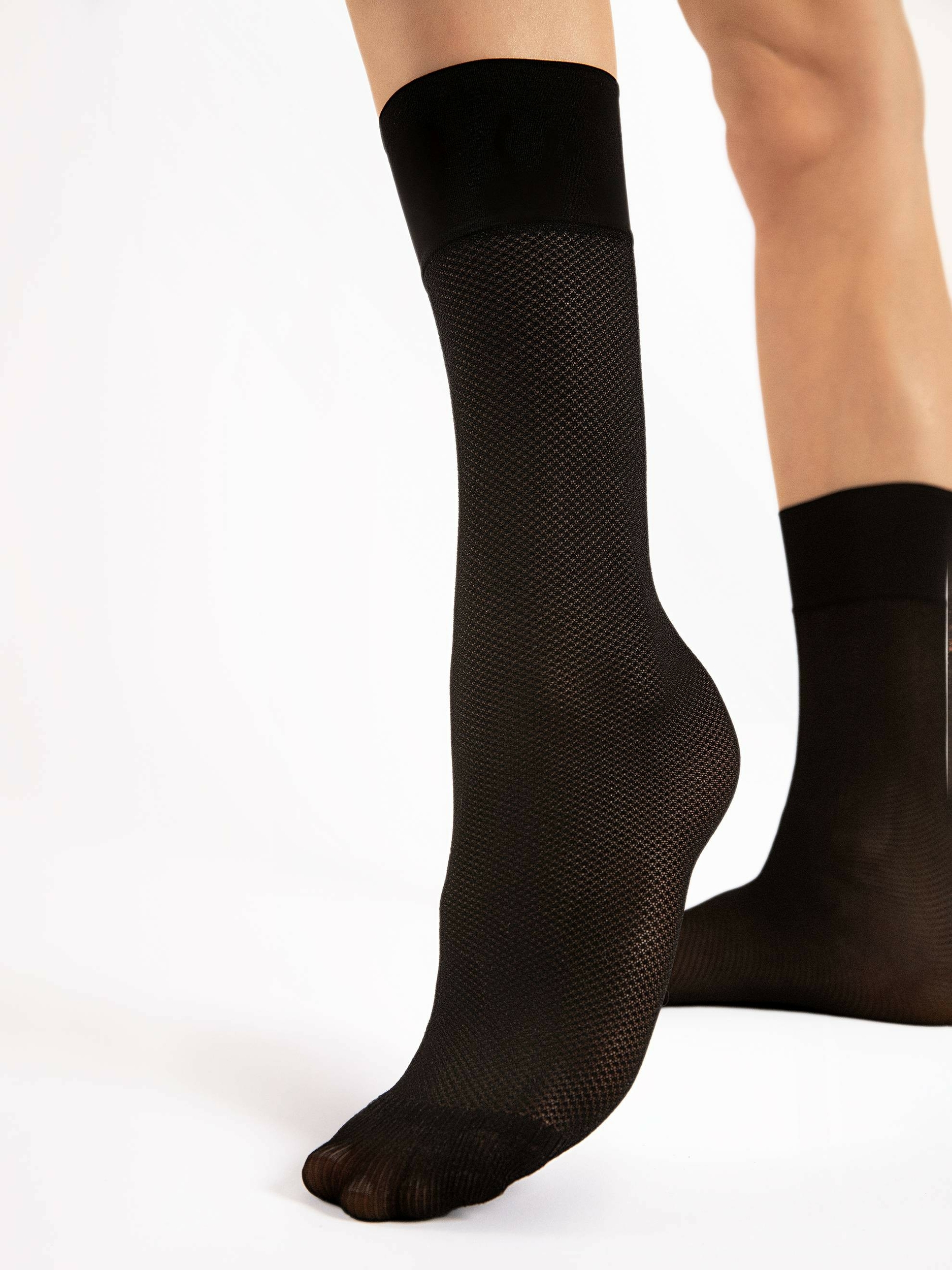 chaussette noir brillante