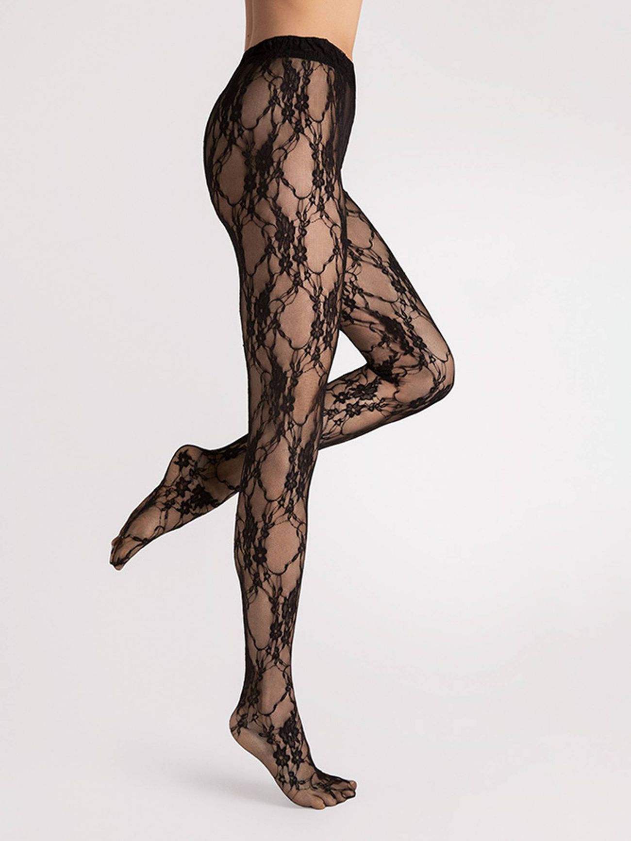 collant noir fantaisie fiore donatella