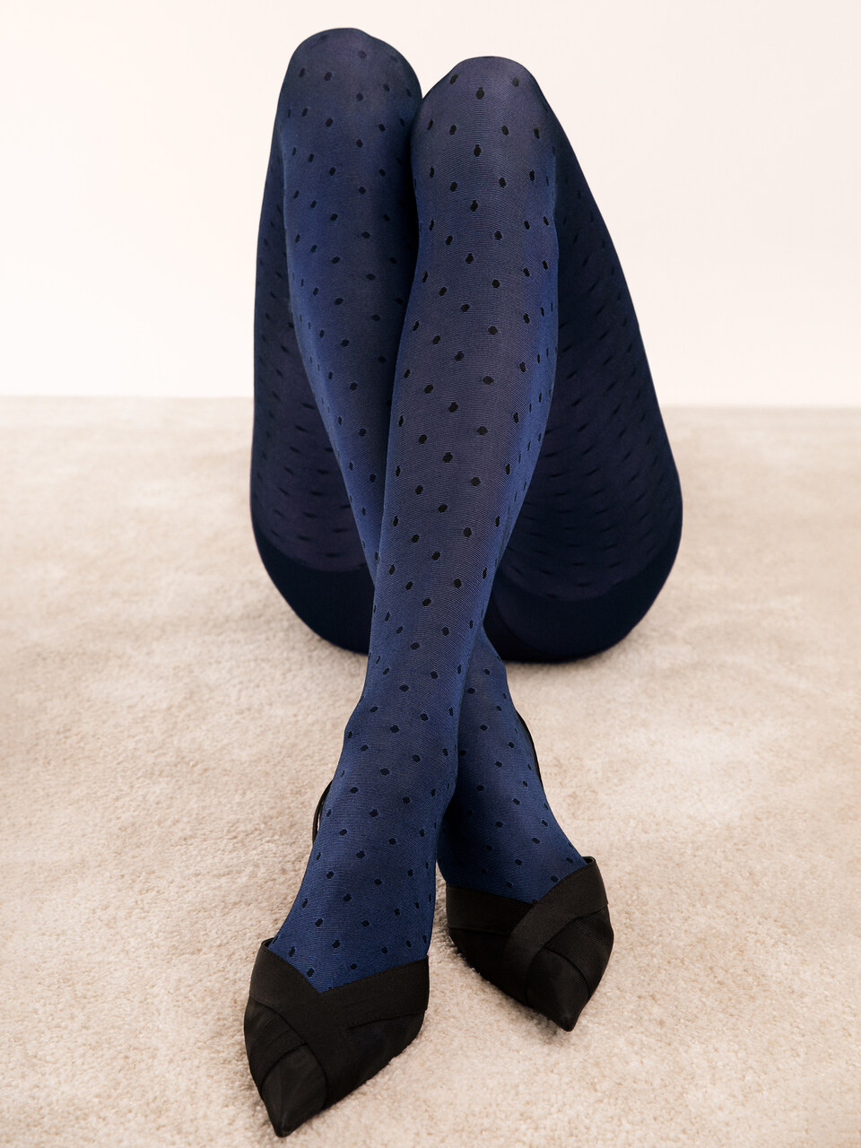 collant bleu plumetis fiore