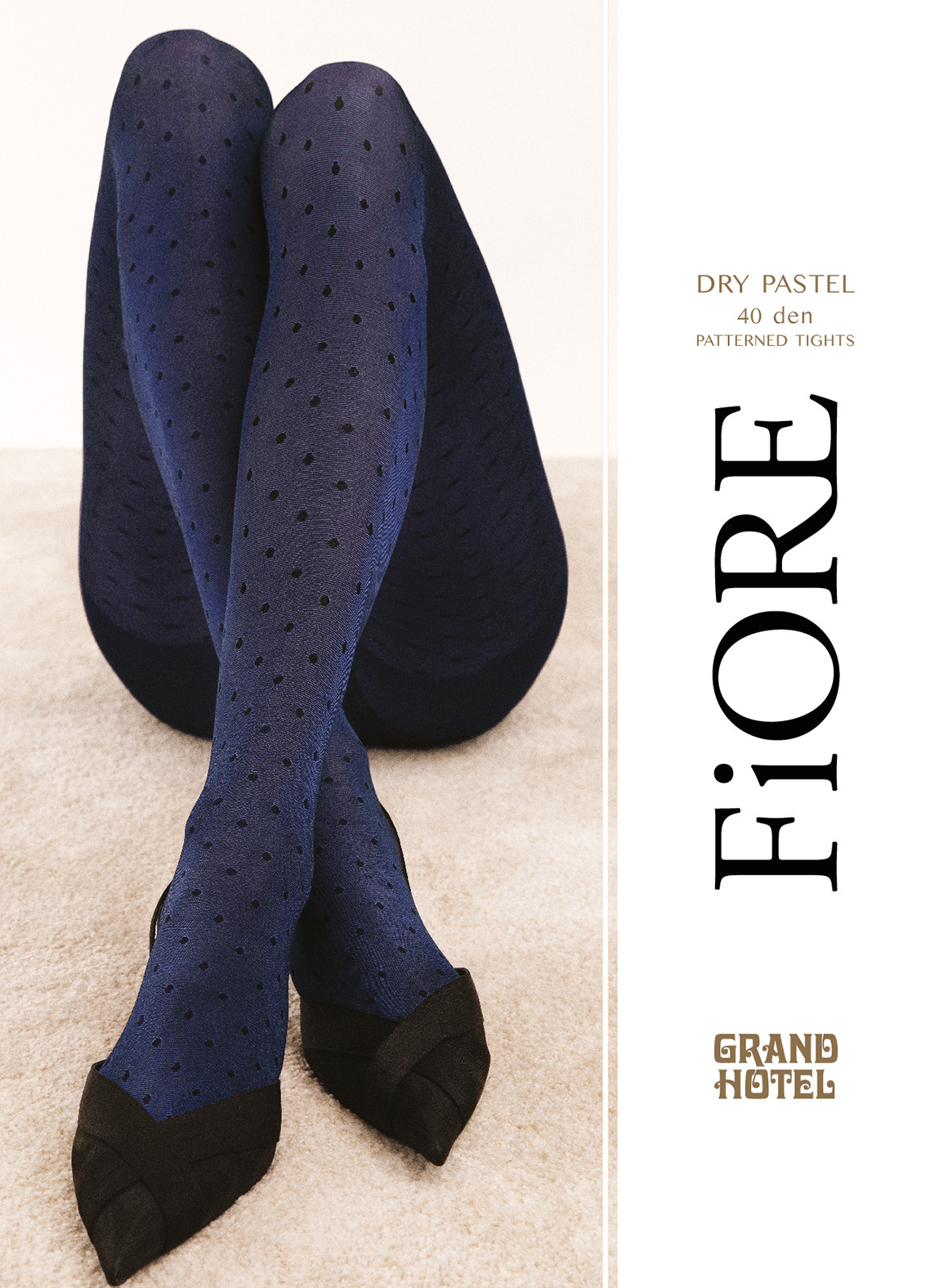 collant fiore bleu epais