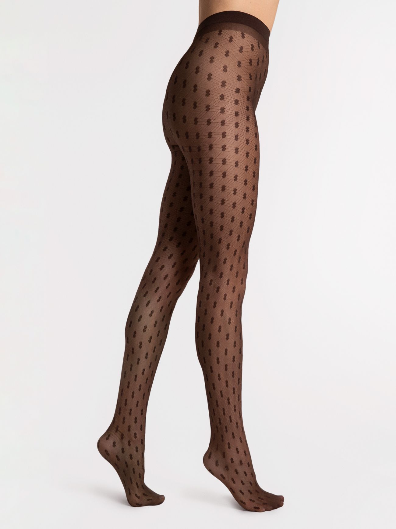 collant 20 deniers mocca fiore bijou