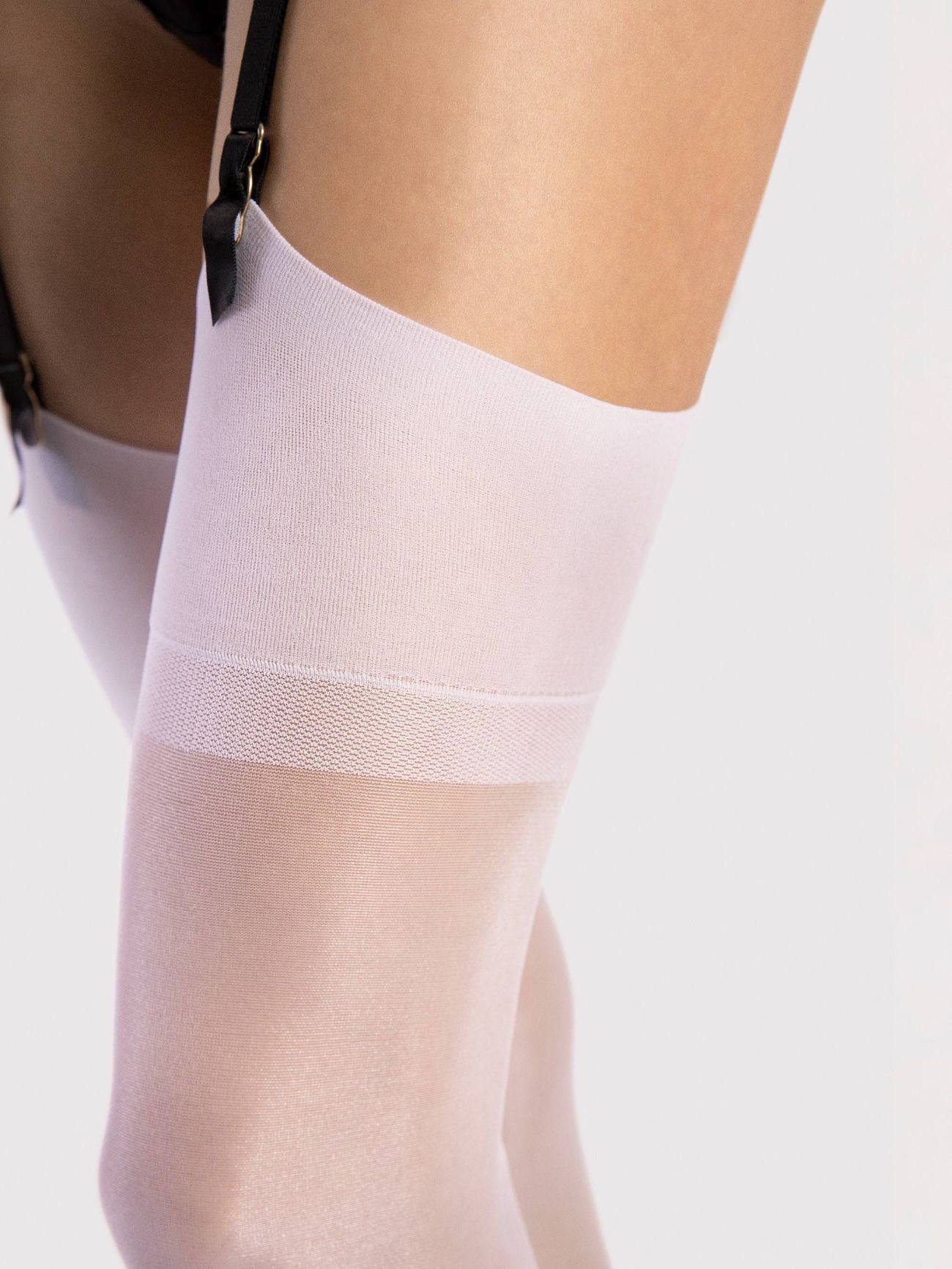 bas jarretelles blanc voile 15 deniers fiore